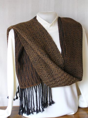Natural black and browns twill scarf